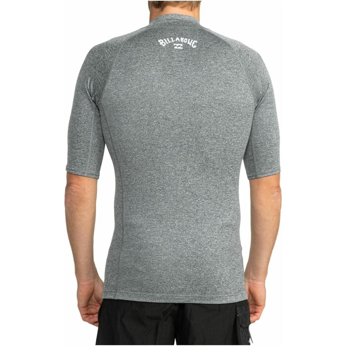 2024 Billabong Mens Waves All Day UV50 Short Sleeve Rash Vest EBYWR00101 - Dark Grey Heather